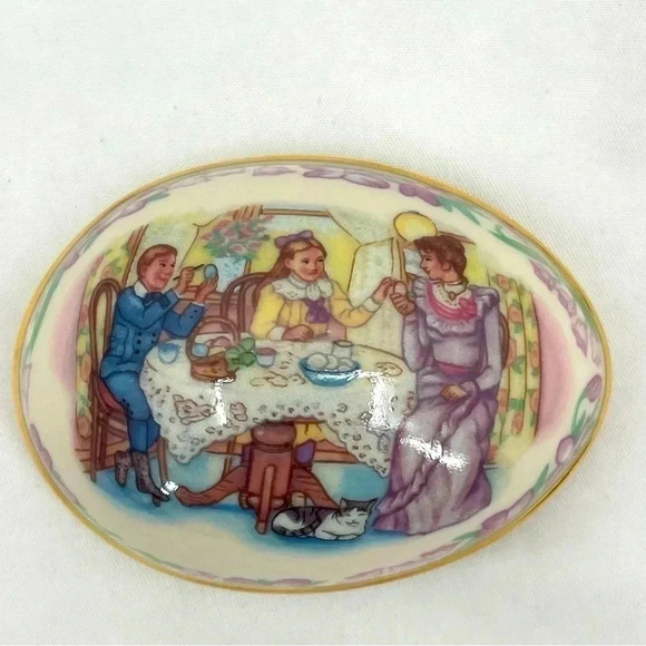 Lenox 1989 China Easter Egg Decorating Easter Eggs 24KT Gold Accent Trinket - Picture 3 of 11